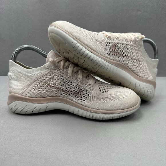Nike Free RN Flyknit 2018 Womens Size 8 Shoes Guava Ice / Beige Running Sneakers - Picture 5 of 8